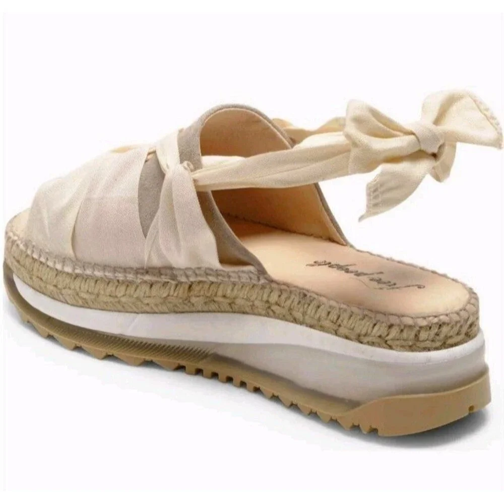 178$ Free People Chapmin Sport Platform Sandal (Women) Size EU 38 US 8 Ivory